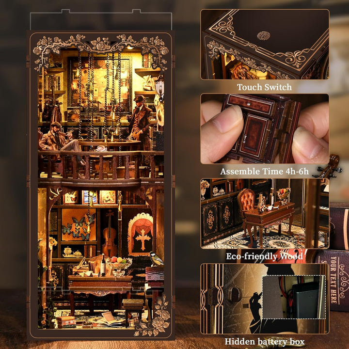 Book Nook Kit, DIY Miniatur Haus Puppenhaus Bausatz Bücherregal Deko für Jugendliche und Erwachsene（