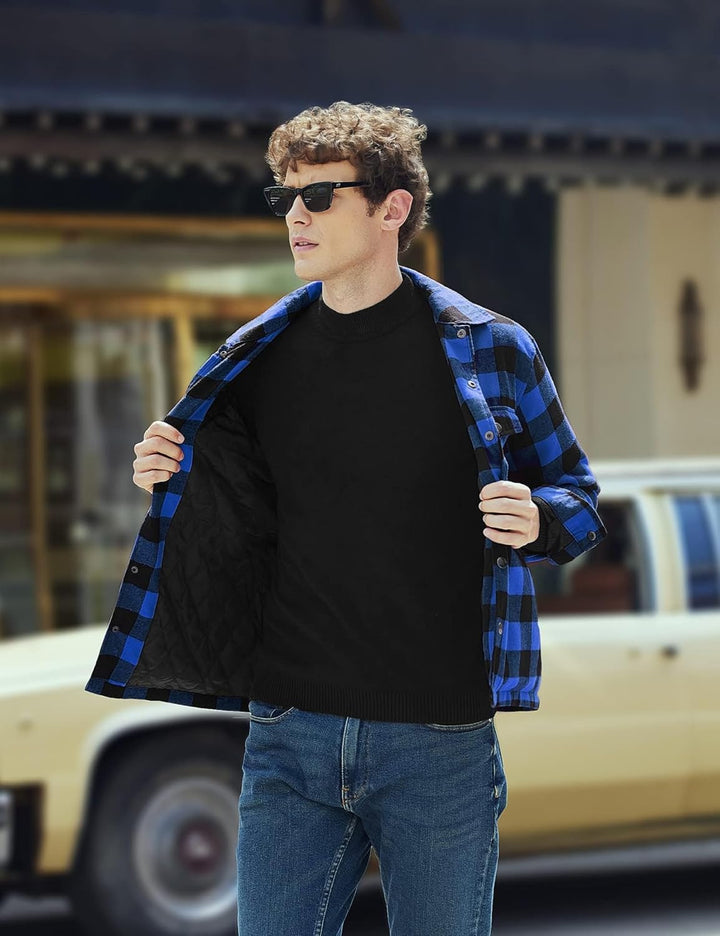 COOFANDY Herren Hemd Flanellhemd Kariert Gefüttert Holzfällerhemd Langarm Casual Button Down Winter