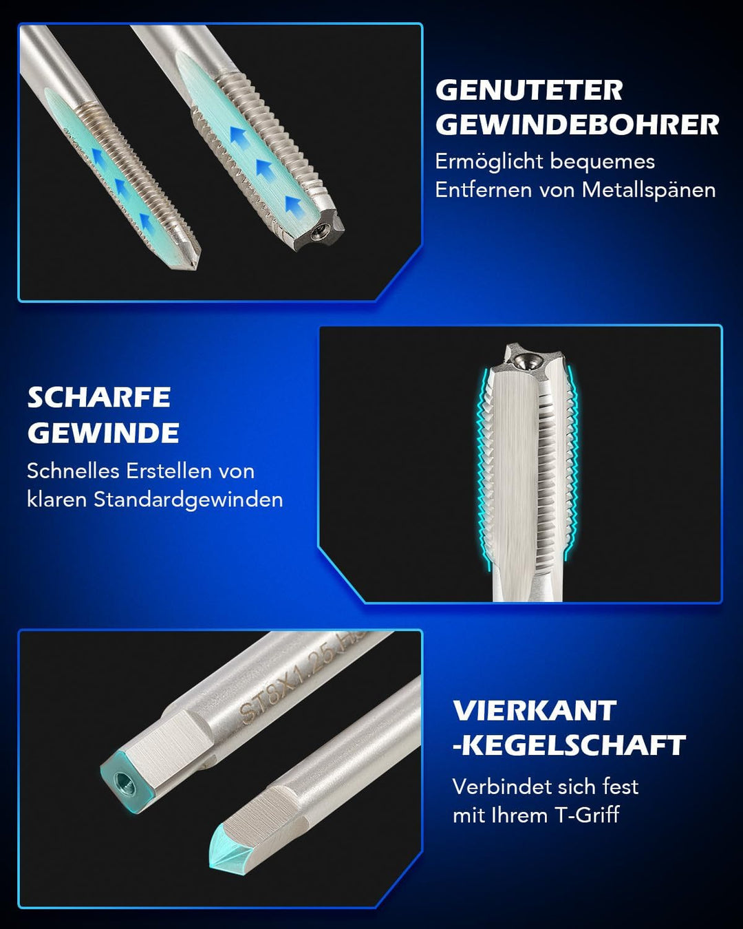 Orion Motor Tech 131-tlg Gewindereparatur Gewinde Reparatur Satz Gewindereparaturwerkzeuge mit Helic