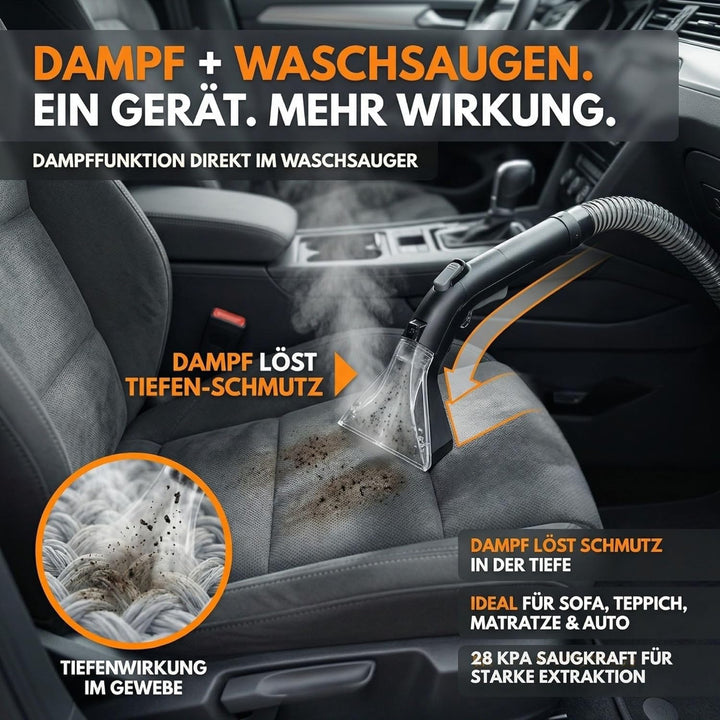 Sommertal HYDRO 9000 MAX Waschsauger | 1.000W, 20 kPa | Teppichreiniger & Polsterreiniger mit integr