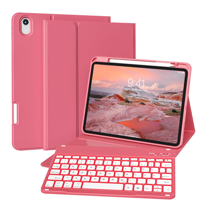 Tastatur Hülle für iPad 10. Generation 10,9" 2022 & iPad 11th Gen A16 2025 mit Stifthalter, TPU Rück
