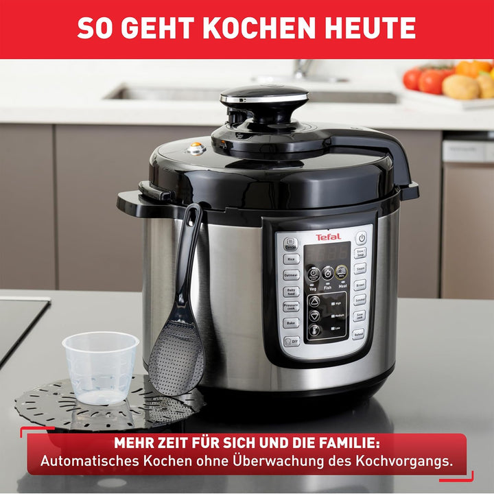 Tefal Fast & Delicious Multikocher, elektrischer Schnellkochtopf, 25 automatische Programme, grosses