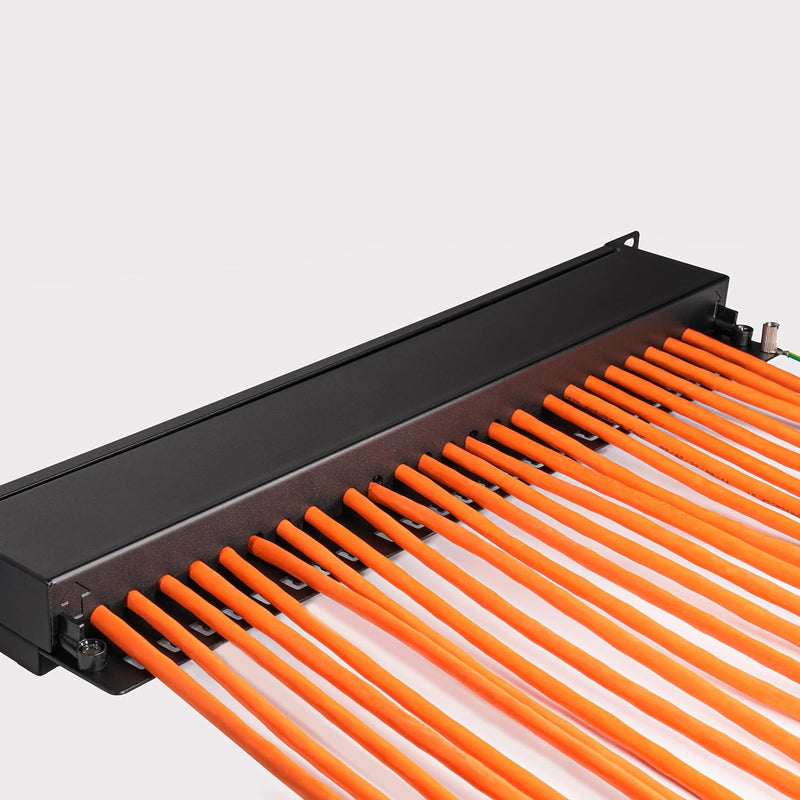 BIGtec 24 Port CAT6a Patchpanel Verteilerfeld Verteiler Patchfeld 500Mhz 10 Gigabit LSA Technik RJ45