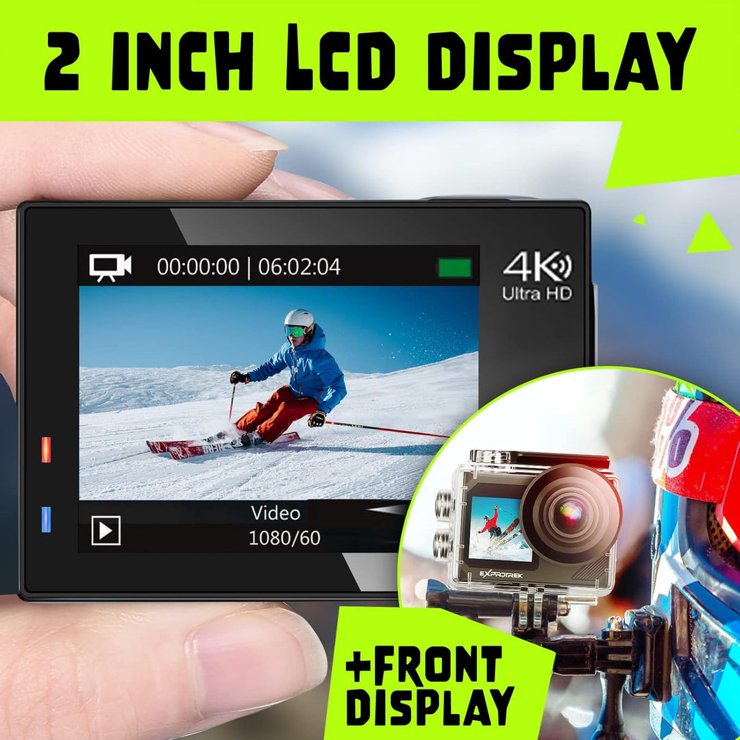 Action Cam,4K 30fps Ultra HD, 40m 100Fuss wasserdichte Unterwasserkamera, WiFi, 170° Ultraweitwinkel