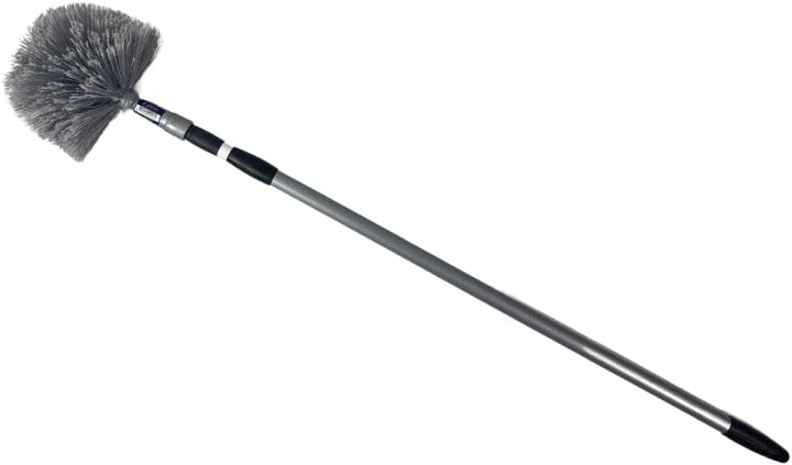 Staubbiene Grau Staubbesen mit Teleskopstiel 175 cm, Staubwedel lang ausziehbar, Spinnenwebenentfern