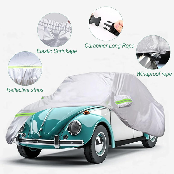 Autoabdeckung Vollgarage Ersatz für VW Beetle 1960-1980,Anti-Scratch Staub Wetterfeste UV Schutz Aut