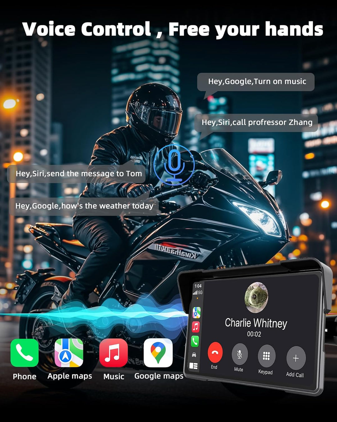 Plug-and-Play Carplay Bildschirm für BMW Motorrad 7 Zoll Motorrad Display mit Wireless CarPlay & And