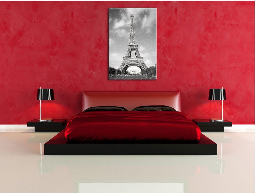 Pixxprint Eifelturm in Paris als Leinwandbild/Grösse: 100x70 cm/Wandbild/Kunstdruck/fertig bespannt,