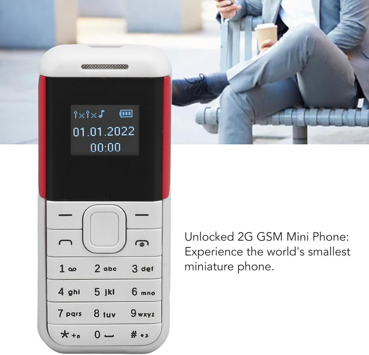 PUSOKEI KleinstesTelefon, Dual SIM Standby GSM Basistelefon mit Musik Player und Sprachwechsler, Str