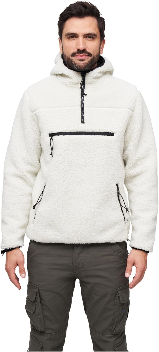Brandit Teddyfleece Worker Pullover L Weiss, L Weiss