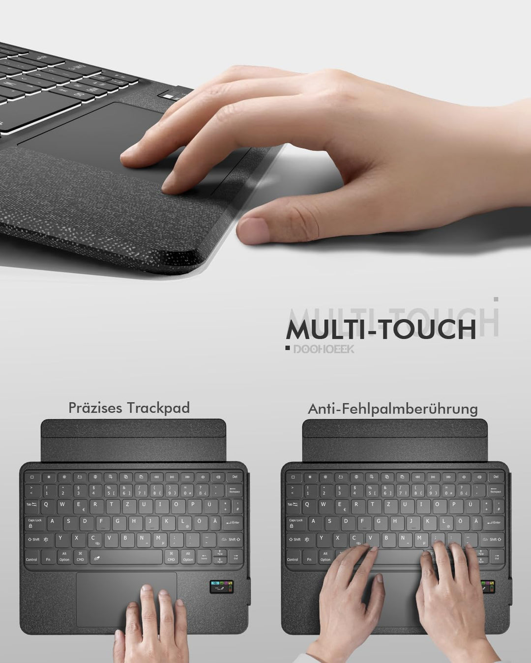Doohoeek Tastatur Hülle mit LCD-Display für iPad Air 11 2025 M3/2024 M2, iPad Air 4./5. Gen 10,9 Zol