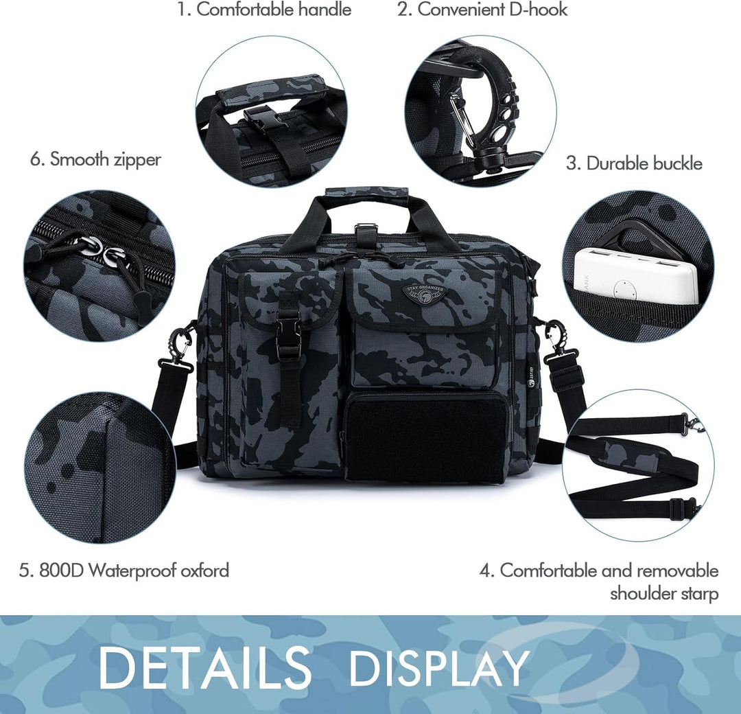 BAGZY Arbeitstasche Herren Multifunktional Taktische Tasche Range Bag Laptoptasche 14/15,6/17 Zoll A