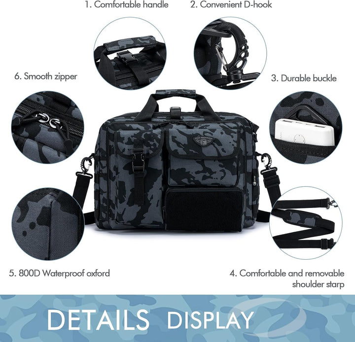BAGZY Arbeitstasche Herren Multifunktional Taktische Tasche Range Bag Laptoptasche 14/15,6/17 Zoll A