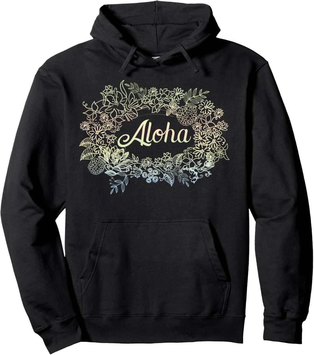 Aloha Hawaii-T-Shirt, Hawaii, Strand, Blumen, Tiki, Luau, Party Pullover Hoodie