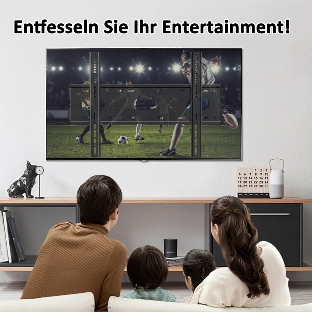 TV Wandhalterung Fest für 42-90 Zoll Flach Biegbar Schwerlast Fernseher oder Monitor bis zu 100kg Ma
