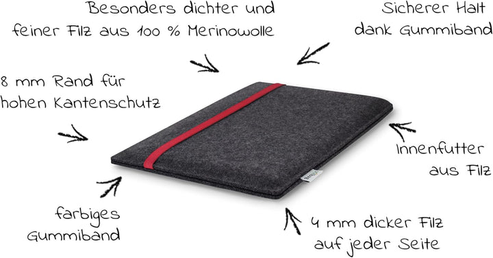 Stilbag massgeschneiderte Tablet-Hülle LEON | Tablettasche aus Filz | Tablet Schutzhülle | Tasche Ma