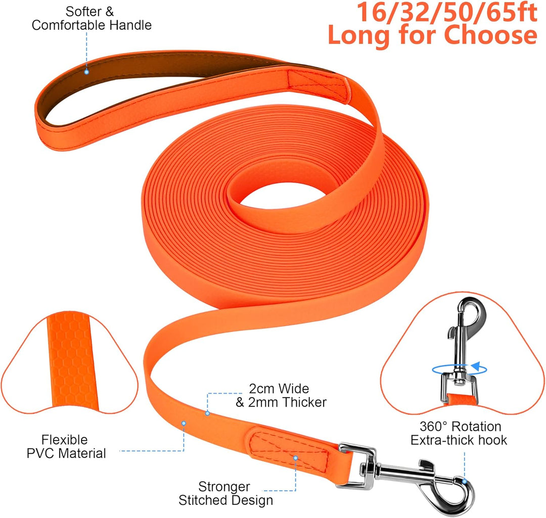 IOKHEIRA Trainingsleine für Hunde, wasserdichte Hundeleine mit Gepolstertem Griff 5m/10m/15m/20m, PV