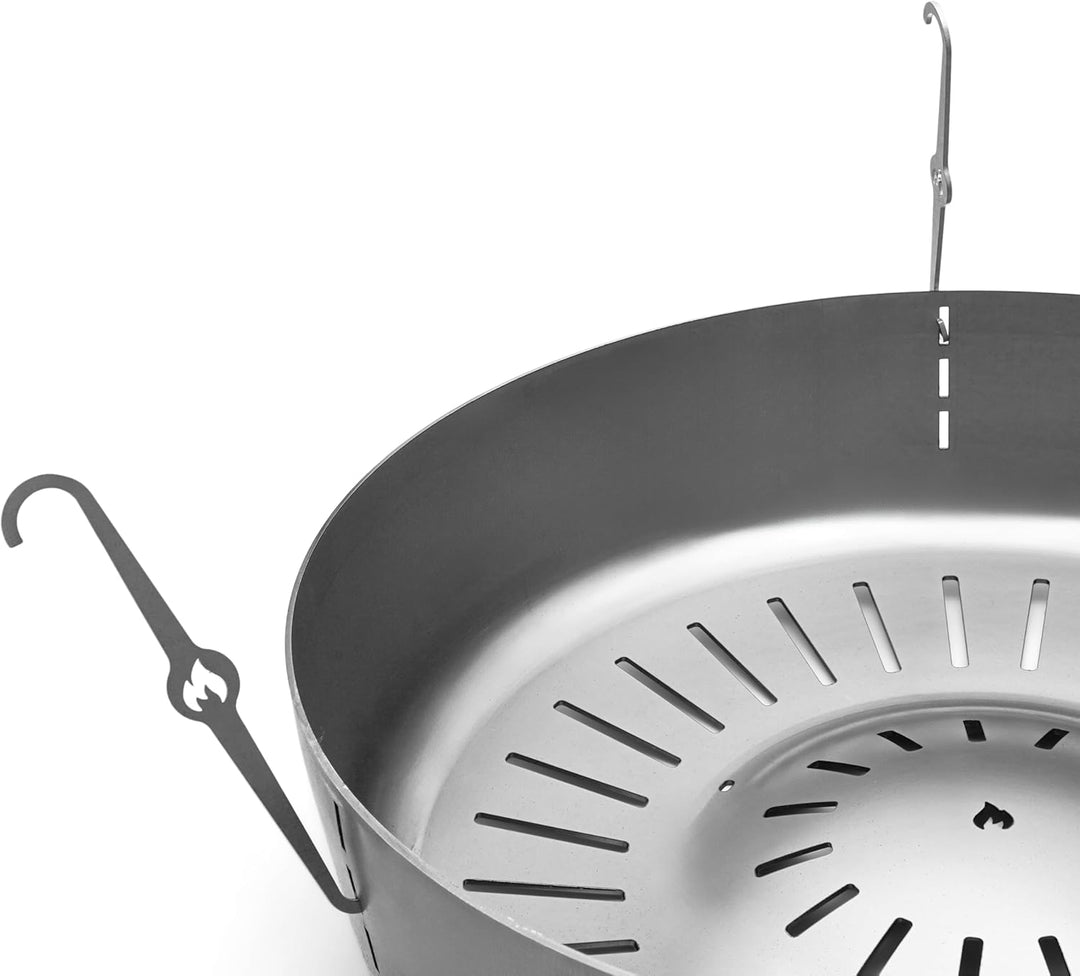 Grillrost.com Das Original Feuerbox aus massivem Stahl mit Edelstahl Haken zum Einhängen - passend f