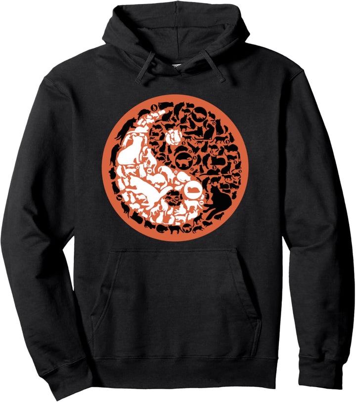 Yin und Yang Niedlich Katzen Kunst Gleichgewicht Geschenk Pullover Hoodie