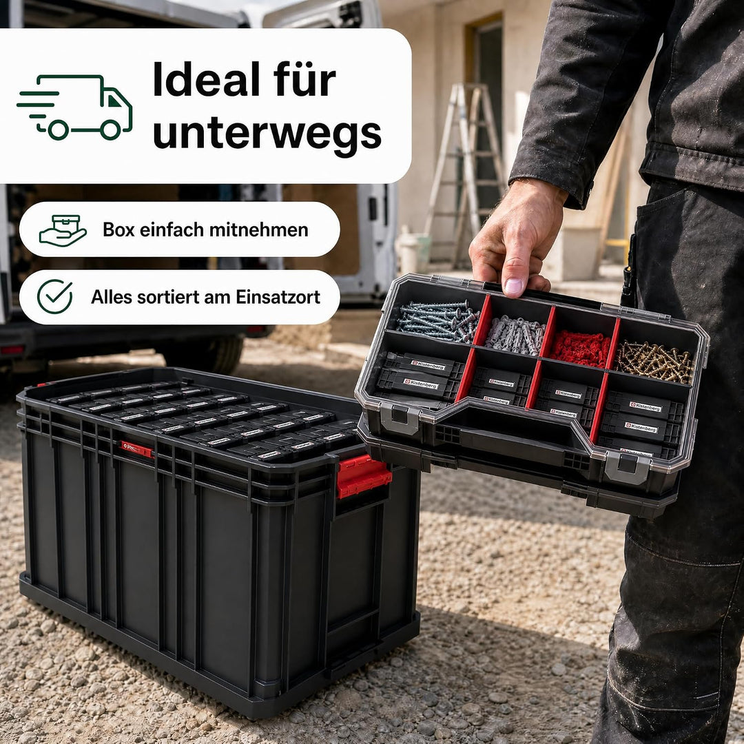 Sortimentskasten Set 7-tlg., Kleinteilemagazin mit Trennwänden