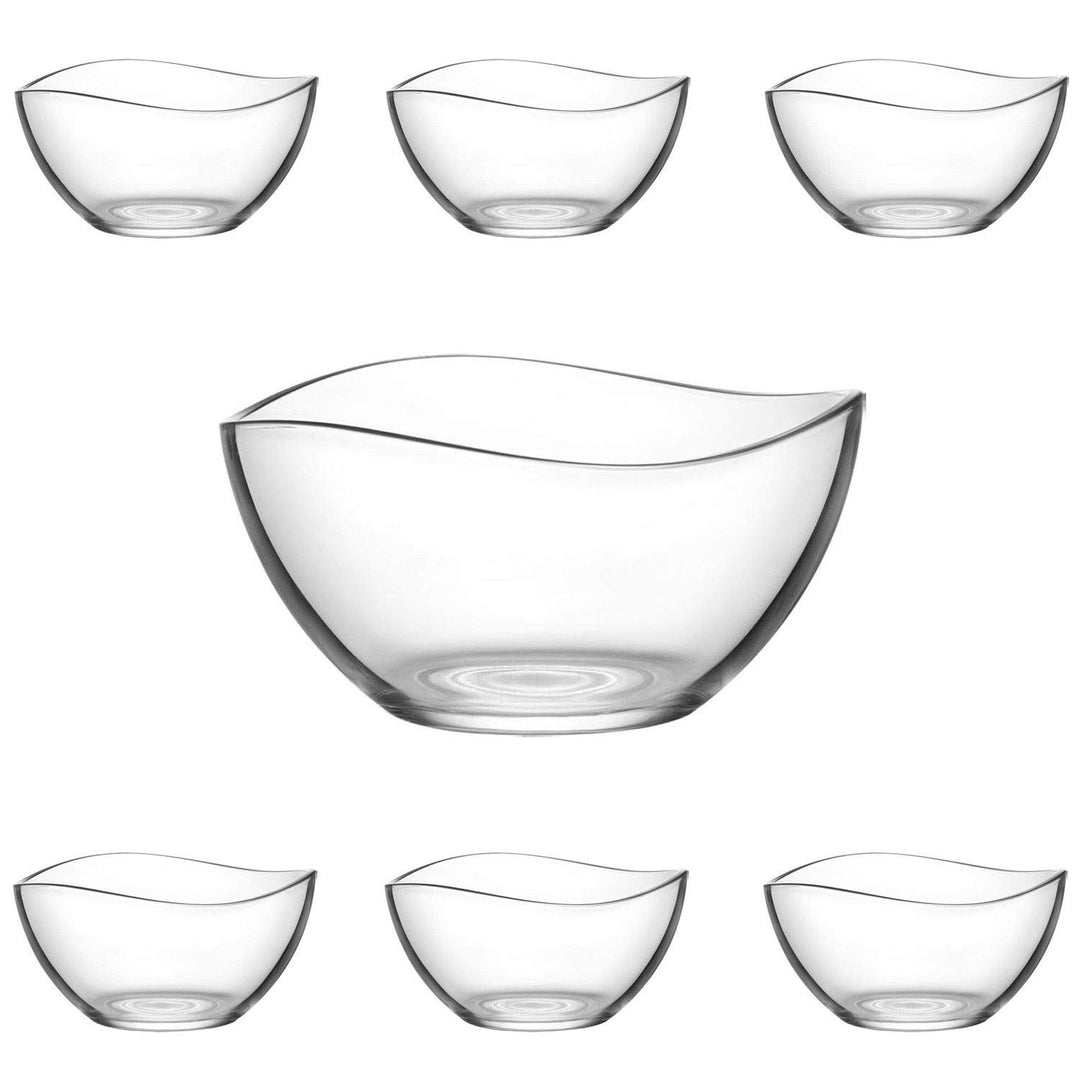 LAV Vira 7 tlg Glasschalen Set 1880 ml + 310 ml Obstschale Dessertschale Knabberschale Vorspeise Gla