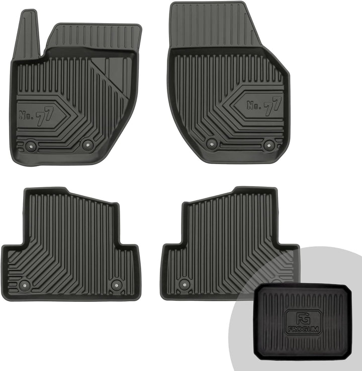 FROGUM No.77 Gummimatten Ganzjahresset von Auto Fussmatten Autofussmatten für Volvo V40 II 2012-2019