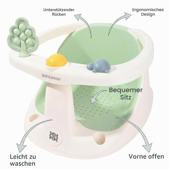 Bebamour Baby Badesitz 6 Monate+ Kind Badewanne Rutschfester 4 Green, 4 Green