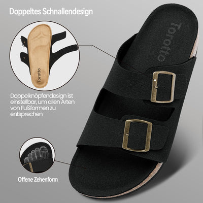 Torotto Herren Pantoletten Leder Unisex-Erwachsene Sandalen Hausschuhe Arbeitsschuhe Antistatik Bequ