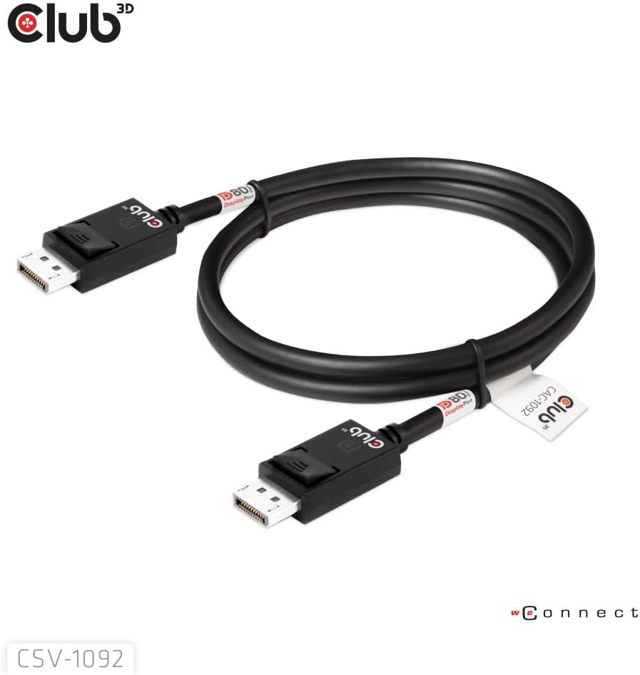 Club3D CAC-1092 DisplayPort™ 2.1 Bi-Direktionales VESA DP80 zertifiziertes Kabel 4K240Hz, 8K60Hz ode
