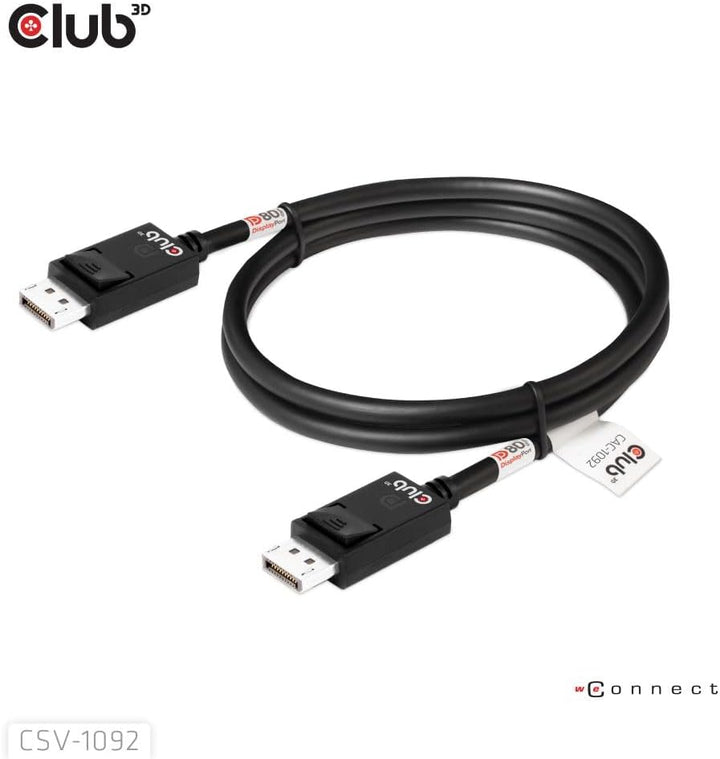 Club3D CAC-1092 DisplayPort™ 2.1 Bi-Direktionales VESA DP80 zertifiziertes Kabel 4K240Hz, 8K60Hz ode