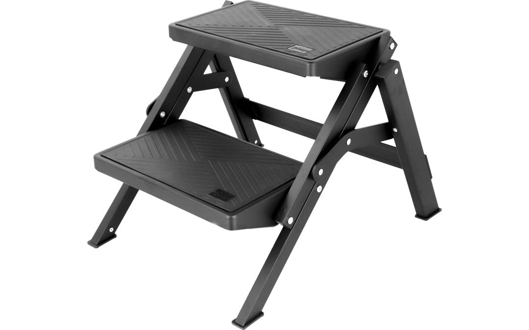 BERGER AluStep Duo Trittstufe | Klappbarer Camping Doppeltritt aus Aluminium