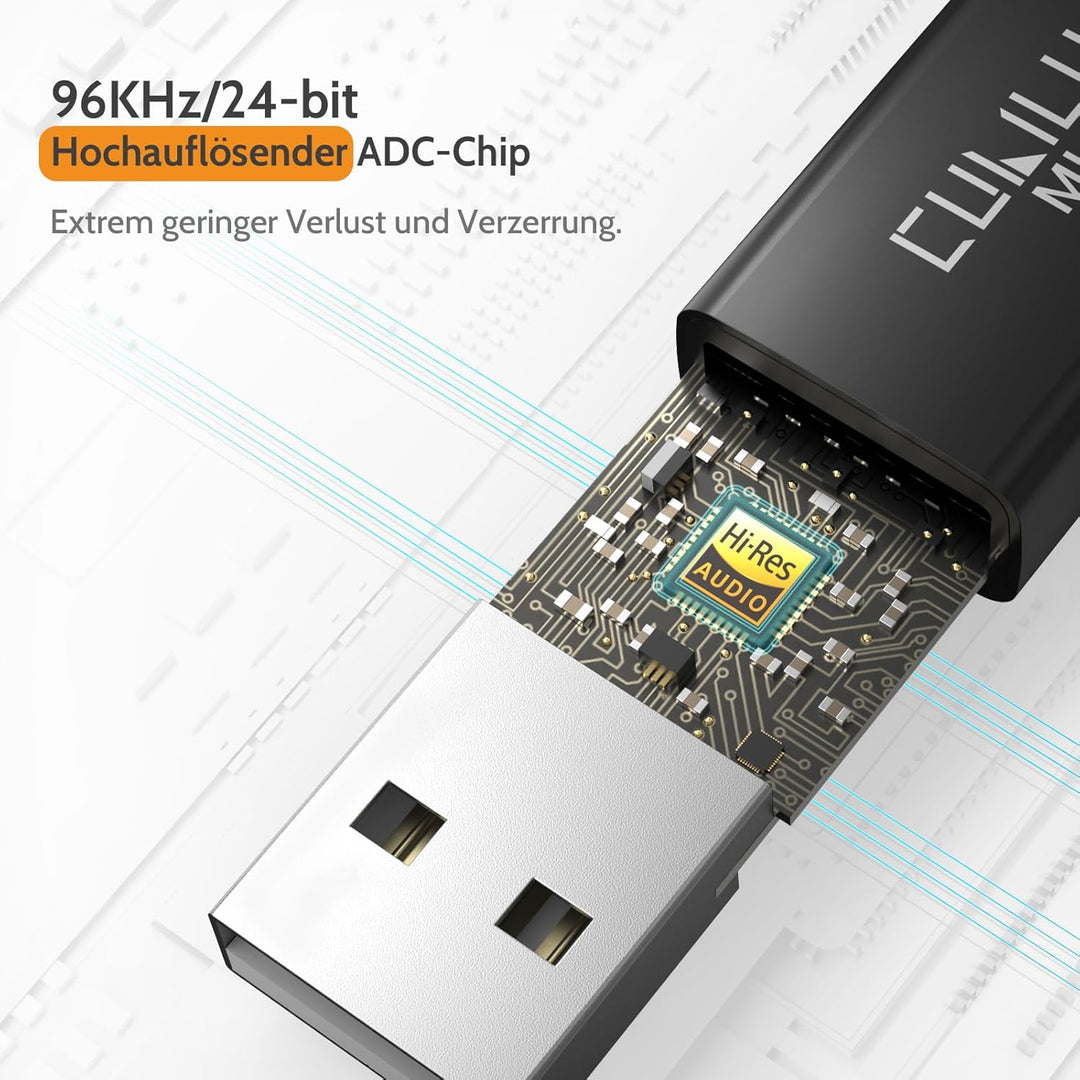 Cubilux USB-Mikrofon für PC, unidirektionales hochempfindliches USB-A-Lavalier-Clip-On-Mini-Ansteckm