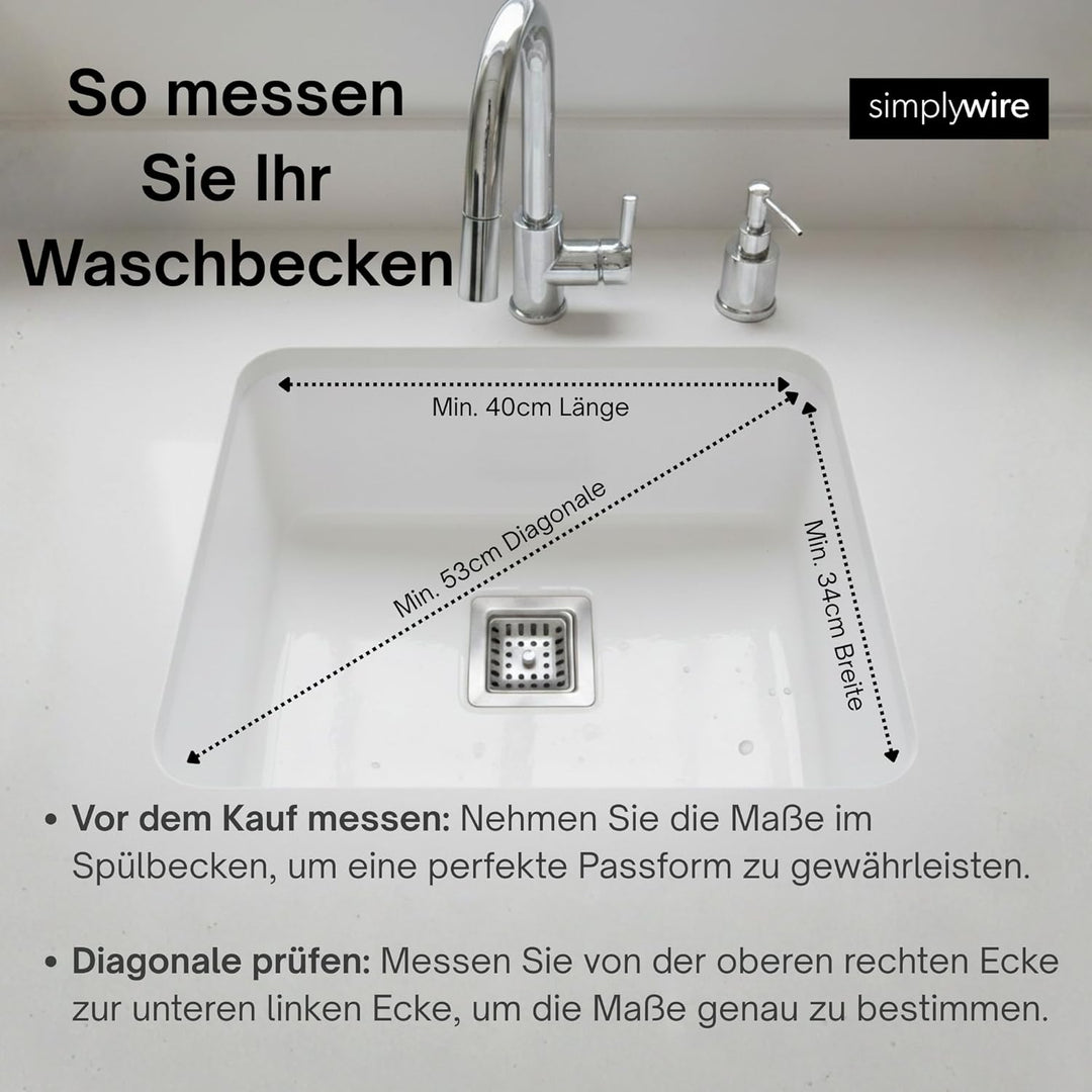 simplywire – Spülbeckenkorb – Abtropfkorb – Weisser kunststoffbeschichteter Stahl