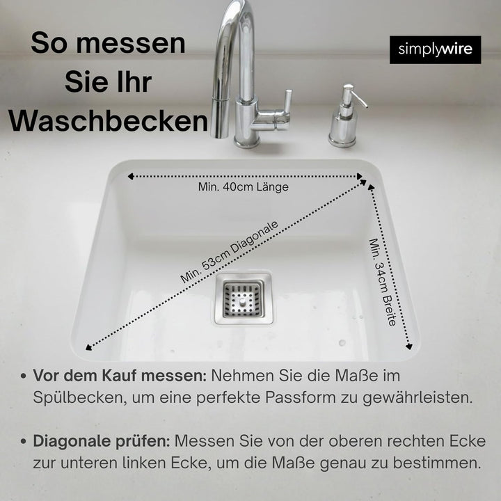 simplywire – Spülbeckenkorb – Abtropfkorb – Weisser kunststoffbeschichteter Stahl