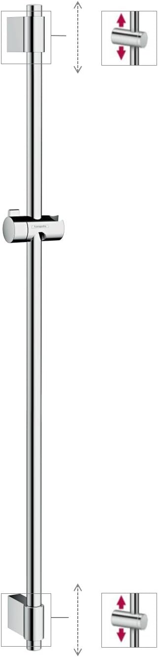 hansgrohe Unica Varia - Brausestange, Duschstange 105 cm mit Duschkopfhalterung verstellbar, Chrom