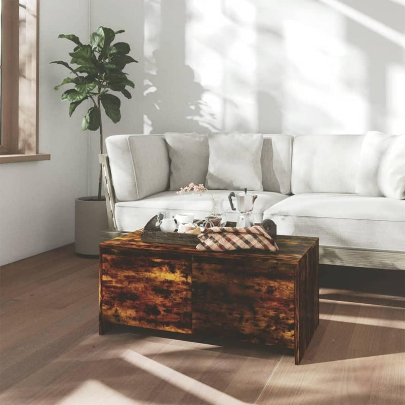 FIRBNUS Beistelltisch Couch 90x50x41,5 cm Wohnzimmertisch Holz Sofa Tisch Modern Stilvollen Kleiner