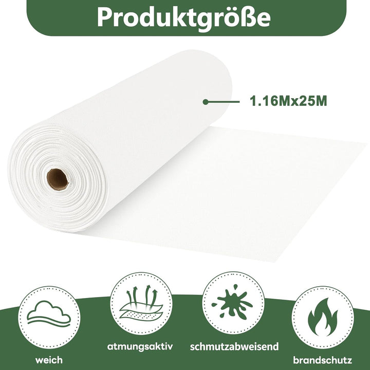 MOKANI Tischdeckenrolle, 1.16 m × 25m, Vliesstoff, Einweg Papiertischdecke Rolle, Tischdecke Bierzel