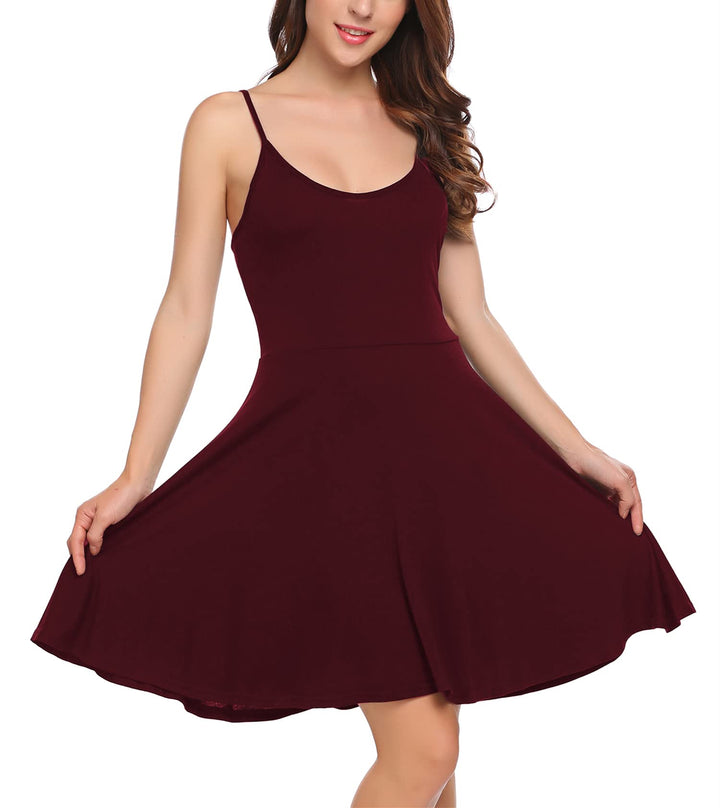UNibelle Damen Sommerkleid Blumenmuster Kleid V-Ausschnitt Strandkleid Verstellbaren Spaghettiträger