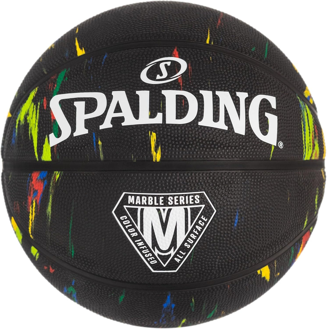 Spalding Unisex – Erwachsene Marble Sz7 Ball 7 Black Rainbow, 7 Black Rainbow