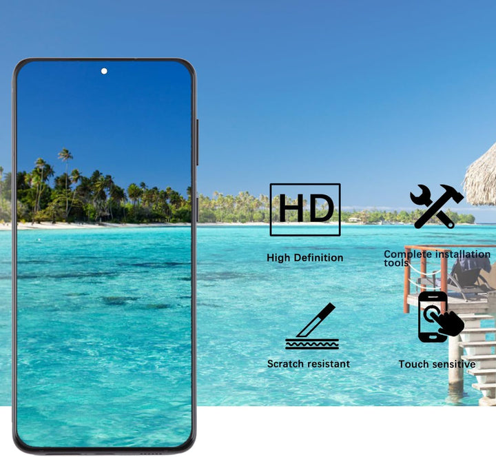 Display Bildschirm für Samsung S21+ Plus 5G G996B OLED Schwarz mit Rahmen | mit Fingerabdruck，mit Re