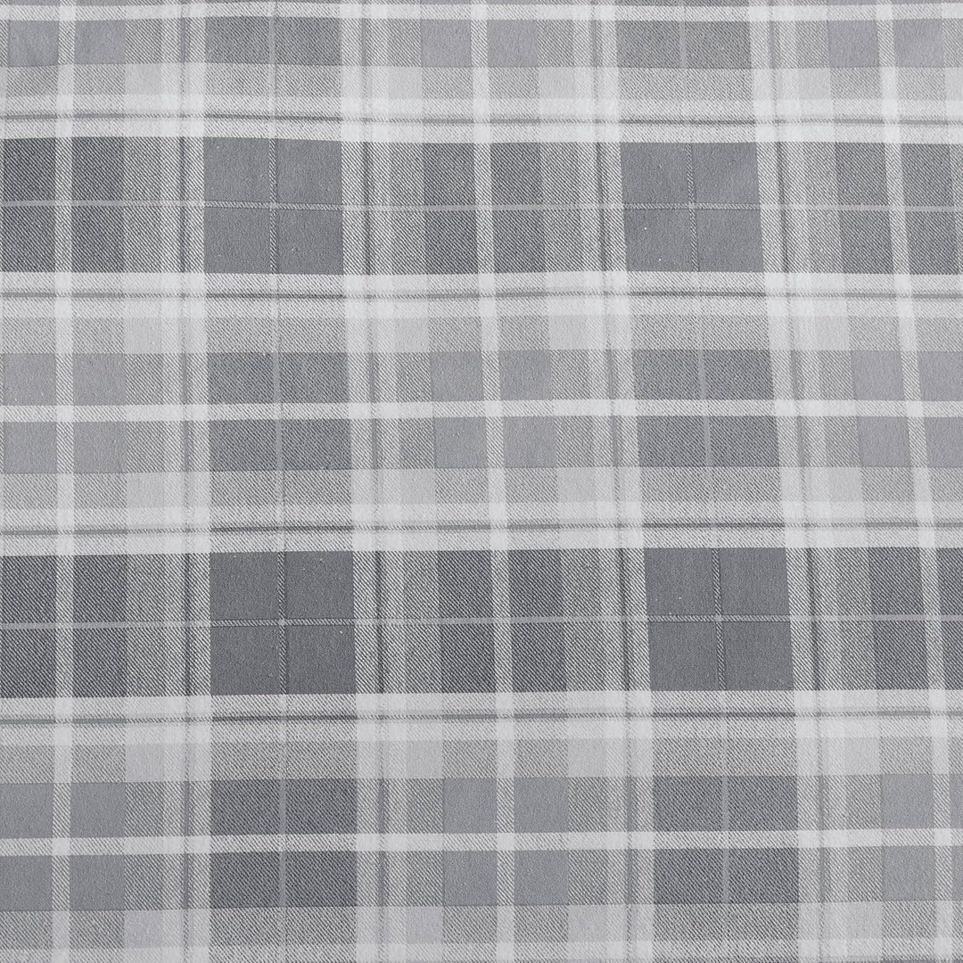 Laura Ashley Blätter Baumwoll-Flanell-Bettwäsche-Set, Mulholland Plaid Grau, Twin Twin Mulholland Pl