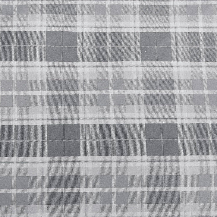 Laura Ashley Blätter Baumwoll-Flanell-Bettwäsche-Set, Mulholland Plaid Grau, Twin Twin Mulholland Pl