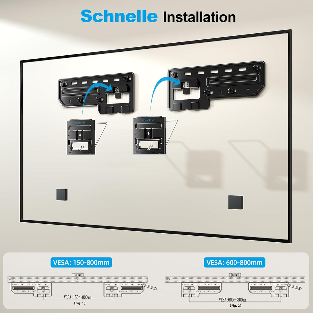 Supcline Ultra Slim TV Wandhalterung für 42 bis 100 Zoll Frame TV-Rahmen & Flach Fernseher, nur 0,8c
