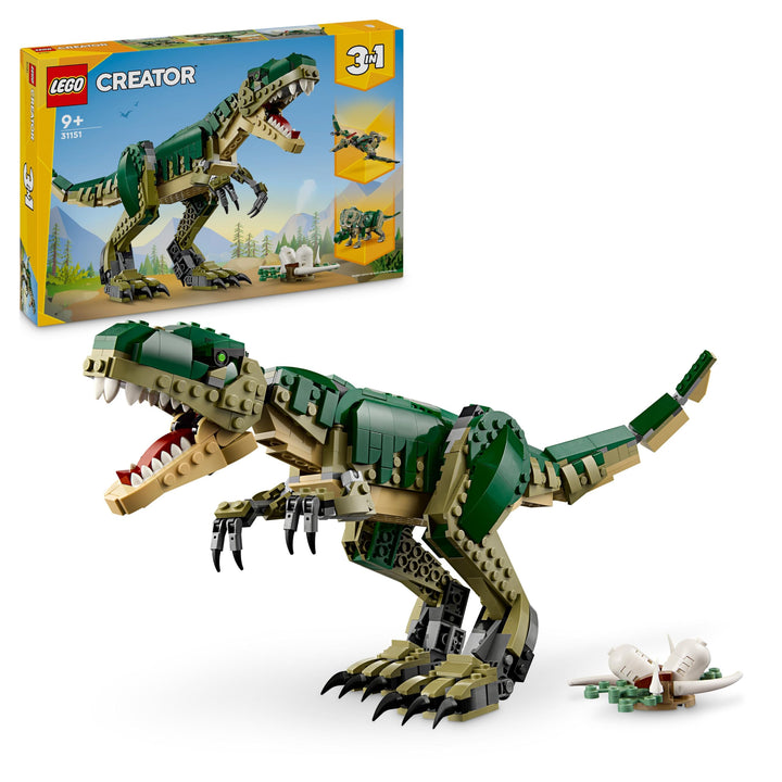 LEGO Creator T.Rex, 3-in-1-Dino zum Umbauen in einen Triceratops oder Pterodaktylus, bewegliches Din