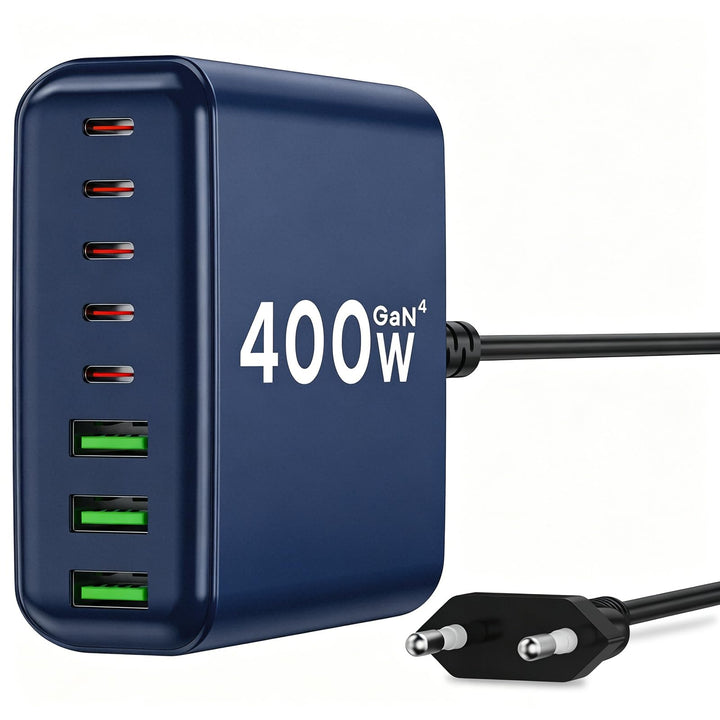 400W USB C Ladegerät Mehrfach, GaN IV 8 Ports USB Ladegerät Mehrfach, 400W 8-Port Schnellladegerät K