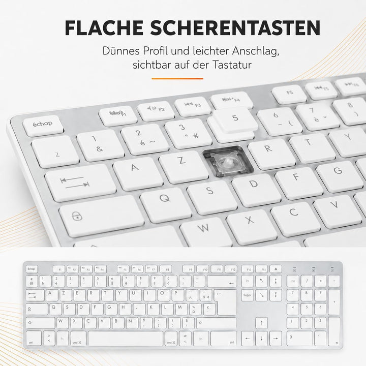 Mobility Lab Design Touch USB Mac Tastatur AZERTY Weiss- Tastaturen (Verkabelt, USB, AZERTY, Weiss)