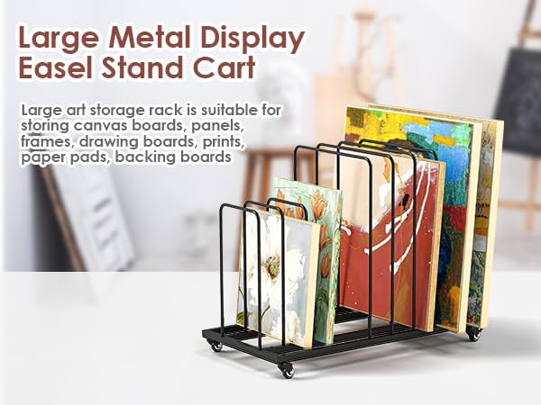 Kunst-Aufbewahrungsregal aus Metal, Mobile Kunst-Trockengestell mit Rollen Bremse, Kunstdruck-Präsen