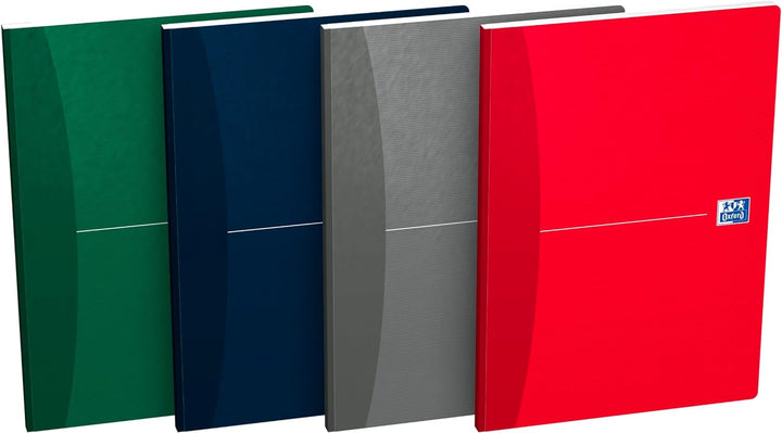 Oxford broschiertes Buch A4, kariert, 192 Seiten, 4 Farben, 5 Stück A4, liniert Broschiertes Buch, A