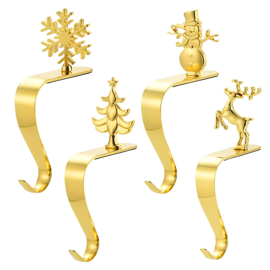 Larfraecy Weihnachtsstrumpf Aufhänger Haken 4 Stück Kaminhalter Haken,Weihnachten Kamin Metall Hänge