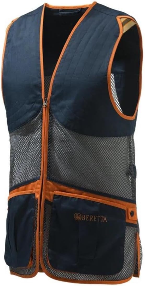 Beretta Schiessweste FULL MESH VEST Tontauben TRAP SKEET leichte Weste Blue Total & Eclipse Grey S T